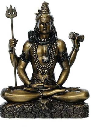 ANSH OUTLET Bronze Sitting Lord Shiva/Shiv Ji Statue I Idol for Shivratri Puja I God Idols Decorative Showpiece  -  7.9 cm