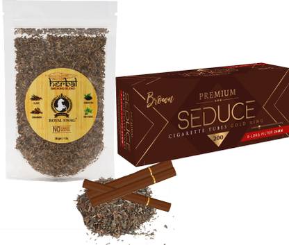 ROYAL SWAG Combo Of Premium Herbal Mixture 30g & Cigarette Tube 200 count Tobacco Free Smoking Cessations