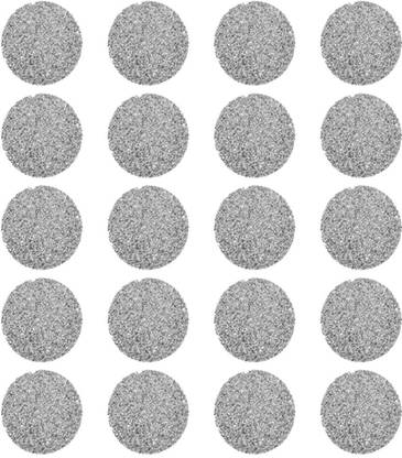 Comet Busters 1.5 cm Glitter Silver Round Envelope Seal Stickers, Envelope Closure (STK186) Self Adhesive Sticker