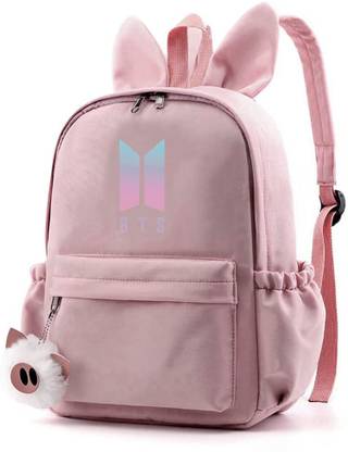 sannidhi Kpop BTS Gradient Cute Rabbit Ear Waterproof Backpack, Maximum Capacity 55L, Used for School Bag Computer Bag Gift Waterproof School Bag