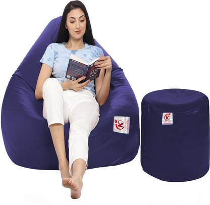 AVVANTO XXL Tear Drop Bean Bag Cover  (Without Beans)