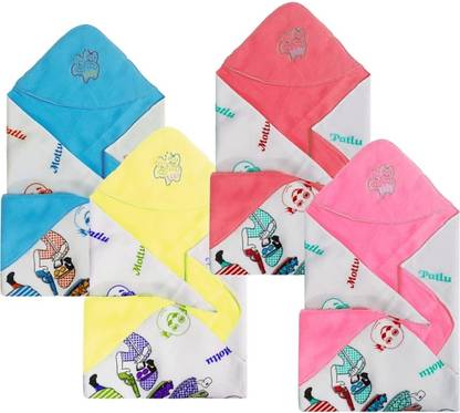 BRANDONN Embroidered Crib Hooded Baby Blanket for  AC Room
