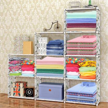 BAZKU 9 Shelf Open Plastic PP Wardrobe PP Collapsible Wardrobe