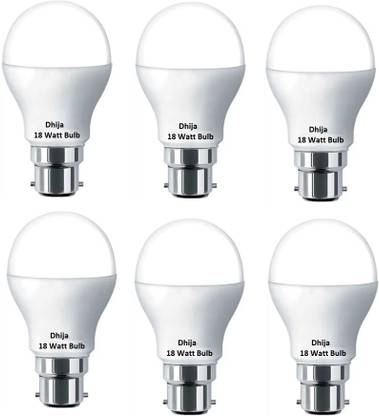 Dhija 18 W Basic Round B22 LED Bulb