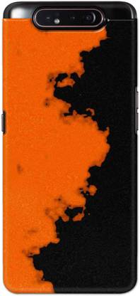 NDCOM Back Cover for Samsung Galaxy A80 Orange Black Pattern Printed