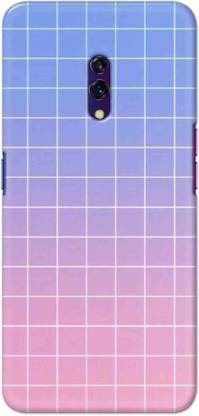 NDCOM Back Cover for Oppo K3 Blue Pink Grid Printed