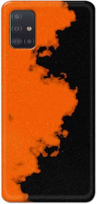 NDCOM Back Cover for Samsung Galaxy A51 Orange Black Pattern Printed