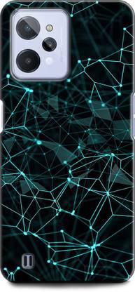 KEYCENT Back Cover for Realme C31, RMX3501 RUBIKS CUBES, CUBES, SCHEME, BLUE, TRIANGLES, TEXTURE