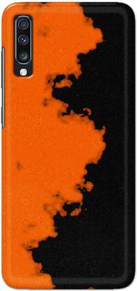 NDCOM Back Cover for Samsung Galaxy A70 Orange Black Pattern Printed