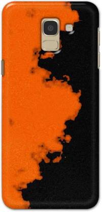 NDCOM Back Cover for Samsung Galaxy J6 Orange Black Pattern Printed