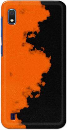 NDCOM Back Cover for Samsung Galaxy A10 Orange Black Pattern Printed