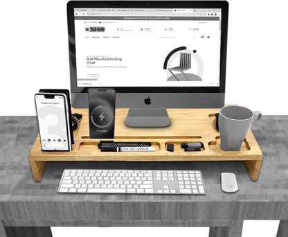 Solvd-in-box Organiz Monitor Desktop Laptop Stand Cum Study Table Solid Wood Computer Desk