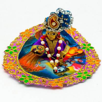 Ecommall Laddu Gopal Size 3 Dress with Pagdi for Janmashtami Designer Poshak Combo Set Dress