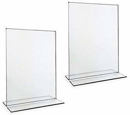 STASTORE 1 Compartments Acrylic Display Stand A6,Tent Card Paper Holder Holder Acrylic Signage,A6 Size Acrylic Photo Frame Stand 6X4 Inches A6 Portrait splay | 2 Pack | Size: 4.0 X 6.0A6 Acrylic Double-Sided Stand Up Sign TRANSPARENCY