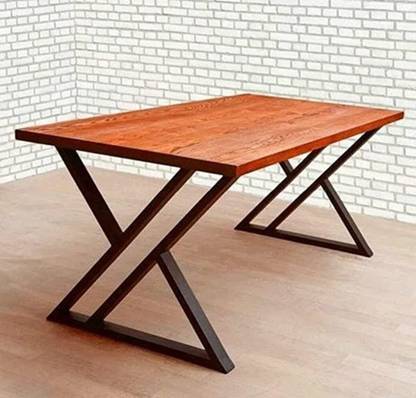 DDecorware Computer table Iron and Wood (Large - H30, W60, D30) Solid Wood Computer Desk