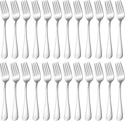 KVKV Stainless Steel Table Fork for Tea, Coffee, Sugar, (PACK OF-24) Stainless Steel Serving Fork Set