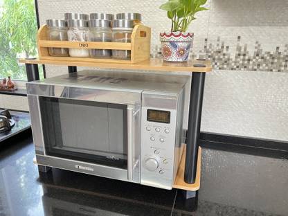 KAWACHI Utensil Kitchen Rack Wood, Plastic Microwave Kitchen Counter Storage Stand Utensils Spice Rack Organizer