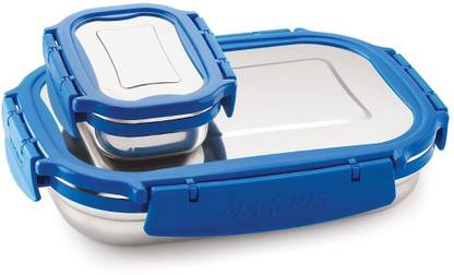 Magnus Leakproof For School and Office with Stainless Steel Lid 2 Containers Lunch Box