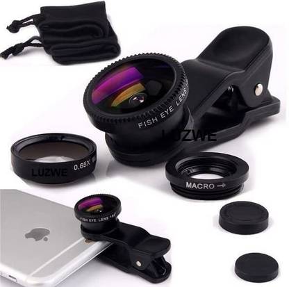 Kick up 3in1 Phone Camera Lens Wide Angle, Fish Eye, Macro Lens Multi-Colour Mobile Phone Lens