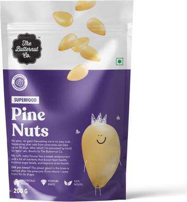 The Butternut Co. Premium Pine Nut Kernels Without Shell | High Protein & High Fiber | Gluten Free Pine Nuts