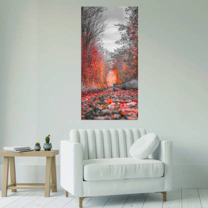 DecorGlance Blur Forest Print On Canvas Wall Painting Canvas 48 inch x 24 inch Painting