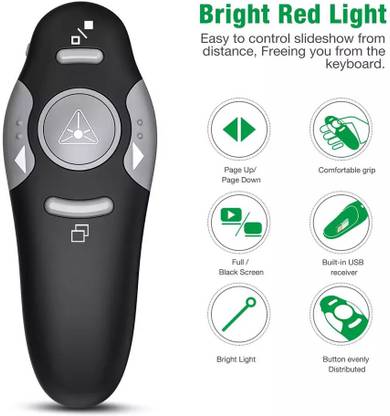 Technobyte Wireless Remote Control Pointer for PPT Presentation I Range 15m I 2.4 Ghz WLPS-01 Presenter