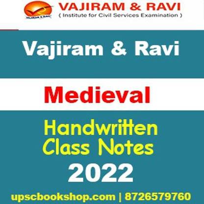 Vajiram & Ravi Medieval History Handwritten Class Notes General Studies GS Motes Latest 2022 With Spiral