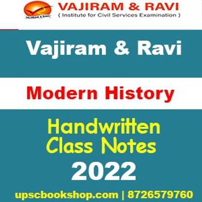 Vajiram & Ravi Modern India History Handwritten Class Notes General Studies GS Motes Latest 2022 (Photocopy) (Paperback, Vajiram & Ravi)