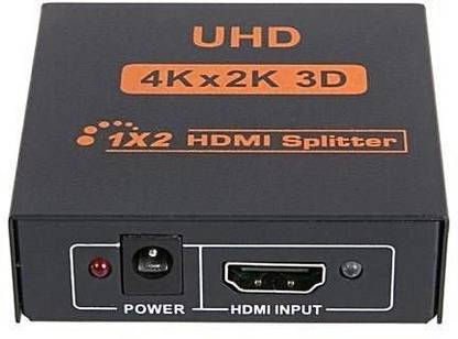 ULTRABYTES HDMI Splitter 1 in 2 Out, 4k HDMI Dual Splitter, HDMI Male to Dual HDMI Female Media Streaming Device