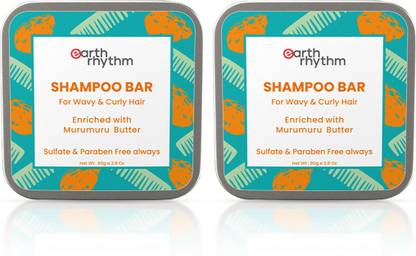 Earth Rhythm Murumuru Butter Shampoo Bar, Frizzy & Curly Hair, Men & Women, Tin- 160ml