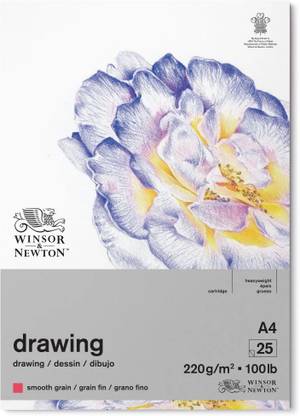 Winsor & Newton Drawing Paper - Smooth Grain 220 GSM - A4 (29.7 cm x 42 cm or 11.7'' x 16.5'') Sketch Pad