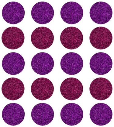 Comet Busters 1.5 cm Glitter Purple Round Envelope Seal Stickers, Envelope Closure (STR177) Self Adhesive Sticker