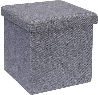 MOSHTU Living Foldable Storage Box Ottoman Bench Container with Cushion Seat Lid, Cube Stool