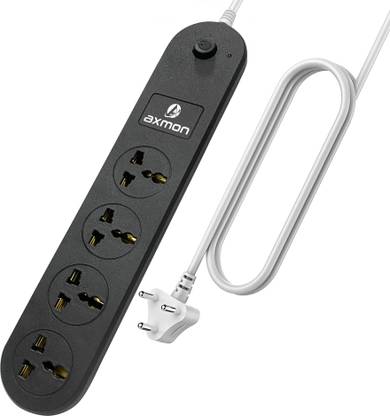 Axmon Extension cord [ FIRE PROOF] [SHOCK PROOF] [WALL MOUNT ] 10 AMP [1.9 METER CORD] 4  Socket Extension Boards