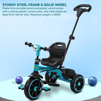 baybee 2 in 1 Baby Tricycle for Kids, Baby Cycle with Adjustable Push Handle, Baby Kids Cycle Trikes | Kids Tricycle Cycle for Kids (Blue) Tricycle