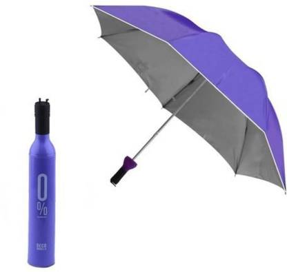Jaggo Lal Foldable Bottle Umbrella Compact, Light Weight, No Drip_(Purple ) Umbrella