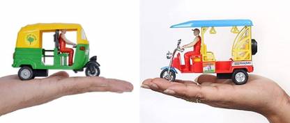 SARASI E-Rickshaw & CNG Auto Combo For Kids, Pull Back Toys