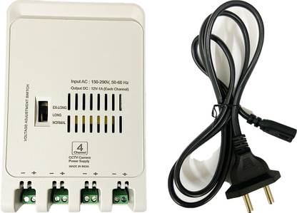 D25 4 Channel CCTV Camera Power Supply/SMPS for CCTV Security Bullet & Dome Camera Worldwide Adaptor