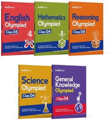 Bloom CAP Olympiad Science, Mathematics, Reasoning, English, General Knowledge Class 4 (Set of 5 books)