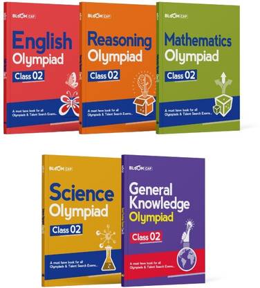 Bloom CAP Olympiad Science, Mathematics, Reasoning, English, General Knowledge Class 2 (Set of 5 books)