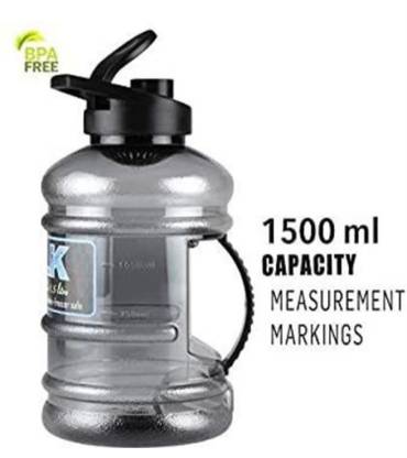 KASO Sport 1.5 Liter Gallon Bottle BPA-Free Gym Bottle with Mixer Ball 1500-ml Shaker 1500 ml Plastic Shaker