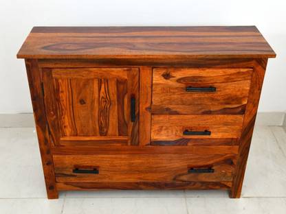 marutiwood Cabinet With Drawers Solid Wood Free Standing Chest of Drawers