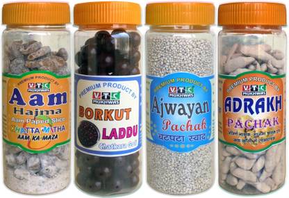 VTC Aam Hajma, Borkut Laddu, Ajwain Pachak Or Healthy Adrakh Pachak Ajwain Mouth Freshener