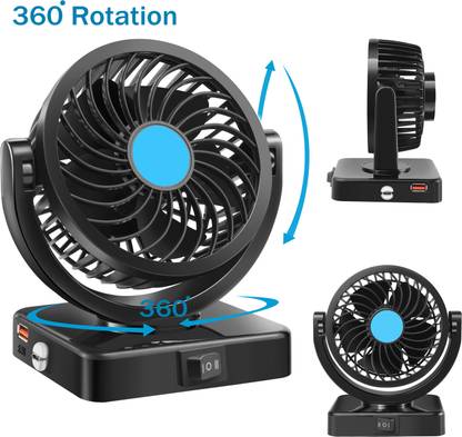 AUTOGARH Car Fan With USB Charging 360 Degree Rotatable Fan Car Interior Fan