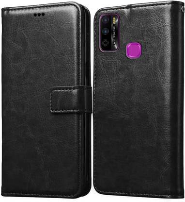 HyBEX Flip Cover for Flip Case Cover for Infinix Smart 4 Plus Leather Finish Card Pockets Wallet & Stand