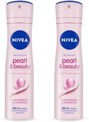NIVEA Deo Spray Pearl and Beauty, 200ml, Pack of 2 Deodorant Spray  -  For Women