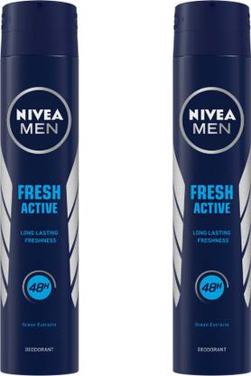 NIVEA Fresh Active None Antiperspirant, Male Deodorant Spray - For Men