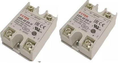 Fotek xcluma 2pcs Solid State Relay Ssr-40DA 40A Actually Dc 3-32V To Ac 24-380V Ssr Breadboard