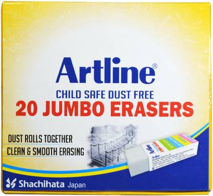 Artline Jumbo Dust Free Eraser Box of 20 Non-Toxic Eraser