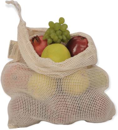 Shri Pranav Textile Creations Mesh bag Cotton Fruit & Vegetable Basket